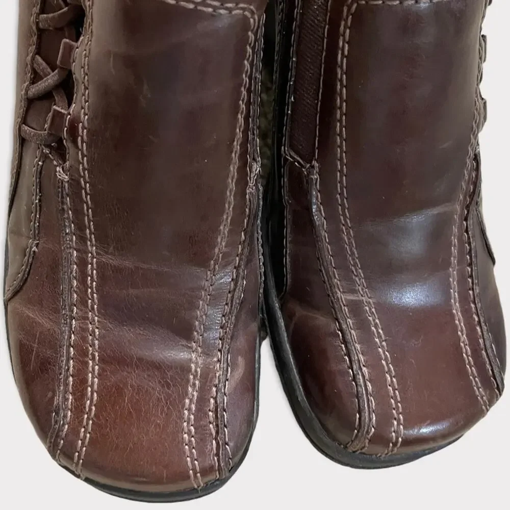 Aldo Women's Wedge Brown Frinuma Booties Size 9 - Picture 5 of 10